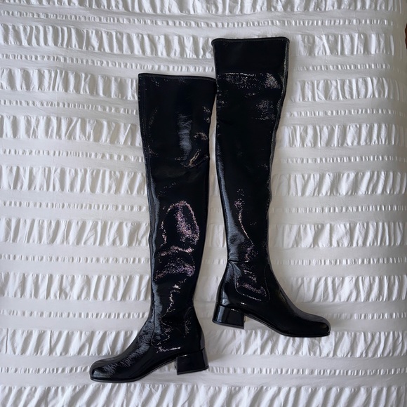 NEW Prada over the knee patent leather boots - Picture 3 of 10